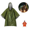 Emergency Thermal Rain Poncho With Hood Portable