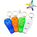 Portable Mini Plastic Whistle Keychain LED Light