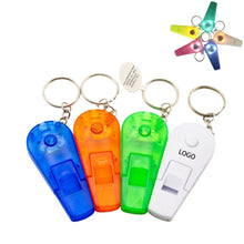 Portable Mini Plastic Whistle Keychain LED Light