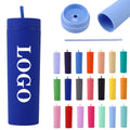 16oz Double Wall Skinny Tumbler with Lids and Straws