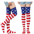 American Flag Stripe Thigh High Socks