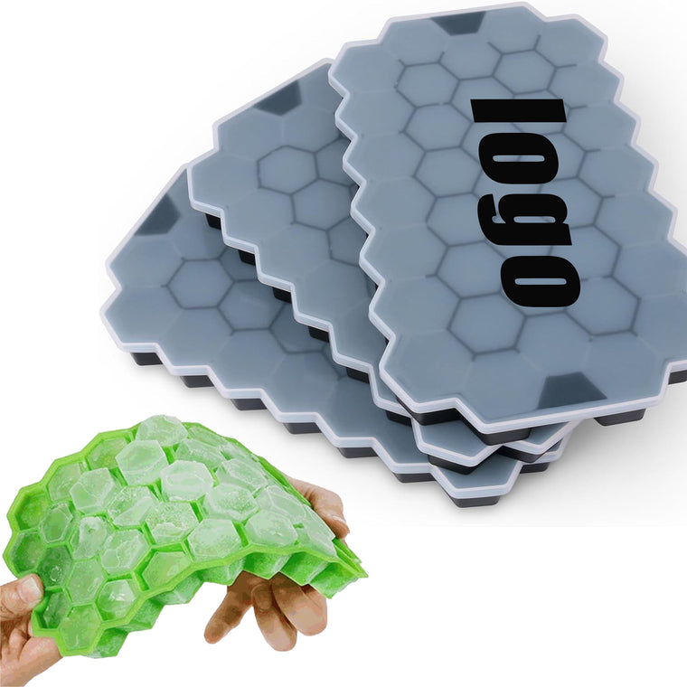 Honeycomb Pattern Silicone Ice Cube Tray With Lid