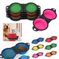 Pet Silicone Collapsible Dog Double Bowls