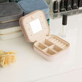 Velvet Travel Jewelry Box With Mirror