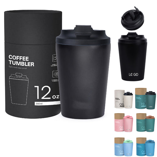 12 oz Stainless Steel Coffee Travel Mug with Lid