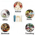 7 in 1 Portable Bamboo Outdoor Tableware Set