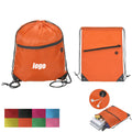 String Backpack With Zipper Pocket