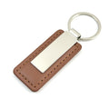 Rectangular Metal PU Leather Keychain