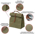 Waterproof Foldable Waxed Canvas Lunch Cooler Insulated Bag