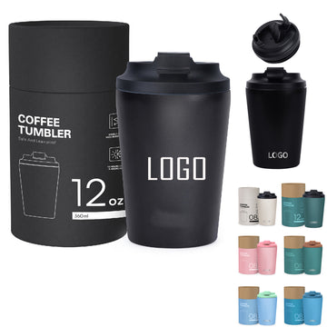 12 oz Stainless Steel Coffee Travel Mug with Lid