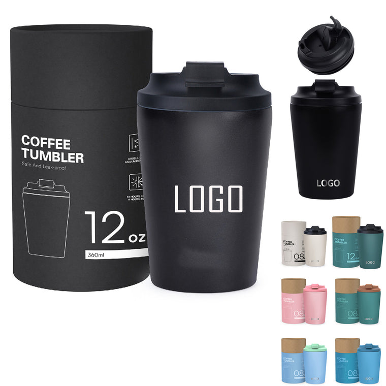 12 oz Stainless Steel Coffee Travel Mug with Lid
