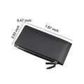 Long Zip RFID Wallet - PU Bifold with 15+ Card Slots