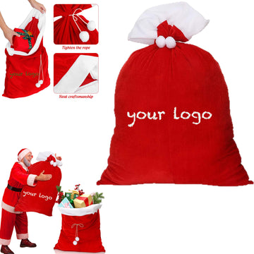 Santa Claus Large Gift Bag Christmas Eve Bundle Pocket