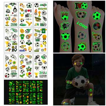 Glow In The Dark Soccer Temporary Tattoos