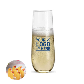 9 Oz Plastic Stemless Champagne Flute