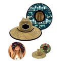 Straw Hat With Custom Patch And Full Color Underbrim Imprint