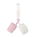 Women Mini Zip Around Wristlet Dual Pouch
