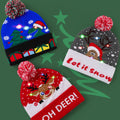 Christmas LED Light-up Knitted Beanie Hat Winter Cap