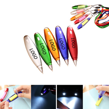 3-in-1 Sticky Note LED Light Lanyard Ballpoint Pen