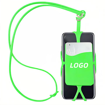 Silicone Neck Card Holder Cell Phone Lanyard Card Sticker