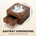 Wooden Cigar Ashtray With Accessories Drawer