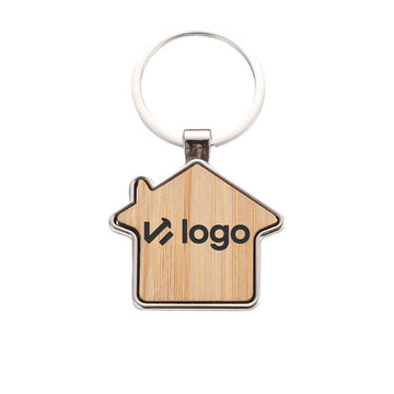 Bamboo-Metal Keychain