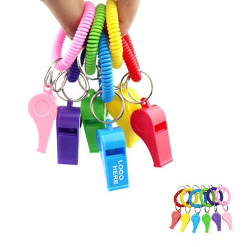 Sports Whistle with Stretchable Coil Bracelet