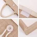 Natural Jute Tote Bag with Cotton Pocket