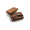 Wooden Magnetic Cufflink and Tie Clip Set Storage Box