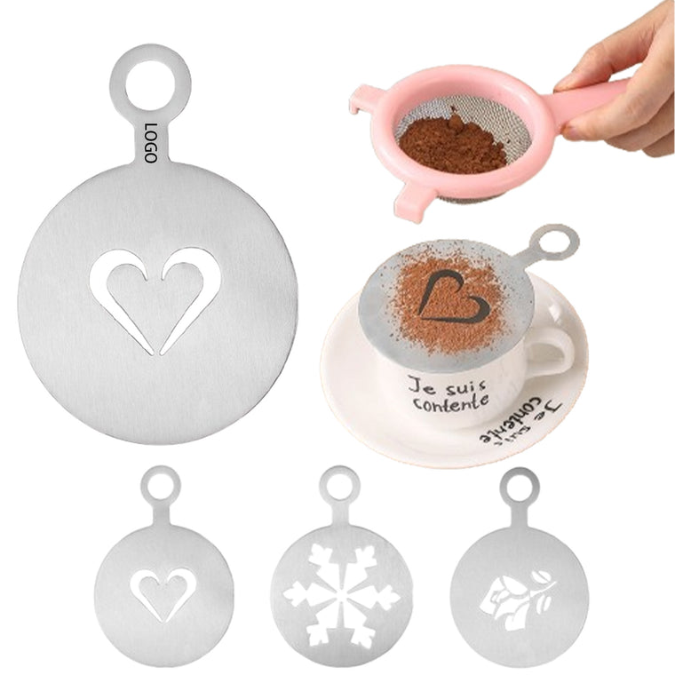 Portable Stainless Steel Coffee Pull Decorating Stencil