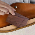 Magnetic Walnut Card Holder