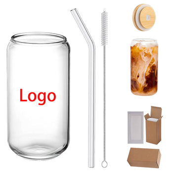 16 oz Borosilicate Glass Straw Cup