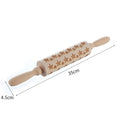 Christmas Embossed Wooden Rolling Pin For Baking Cookies