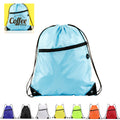 Full Color Drawstring Backpack with Front Zipper Pocket