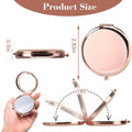 Round Folding Makeup Mirror Double Sided Metal Pocket