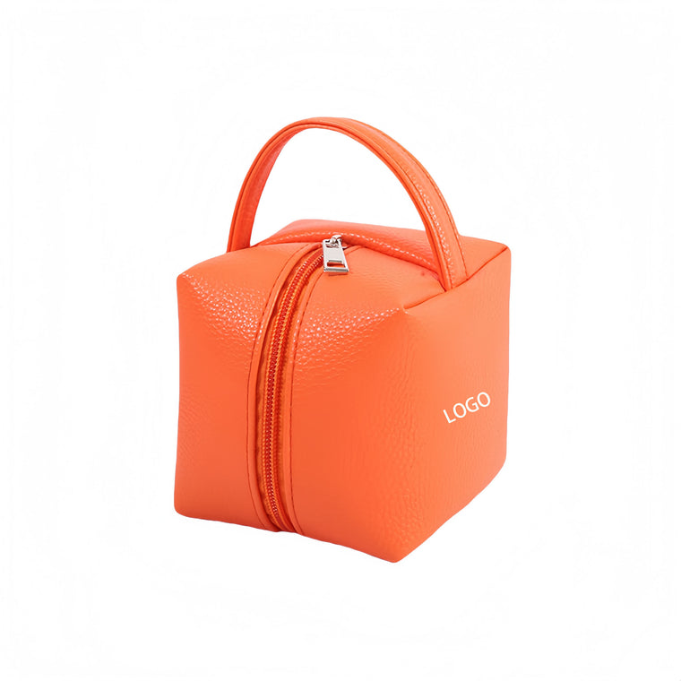 Large Capacity Portable Square Solid Color Cosmetic Bag