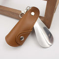 Foldable Shoehorn Keychain PU Leather Shoe Helper Keyring