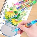 20 Colors Stackable Kids Paint Sticks Crayons Drawing Pens