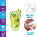 16 OZ Clear Plastic Drinking Disposable Cups Eco-Friendly