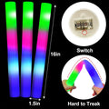 Led Foam Sticks Glow Batons With 3 Modes Flashing Effect