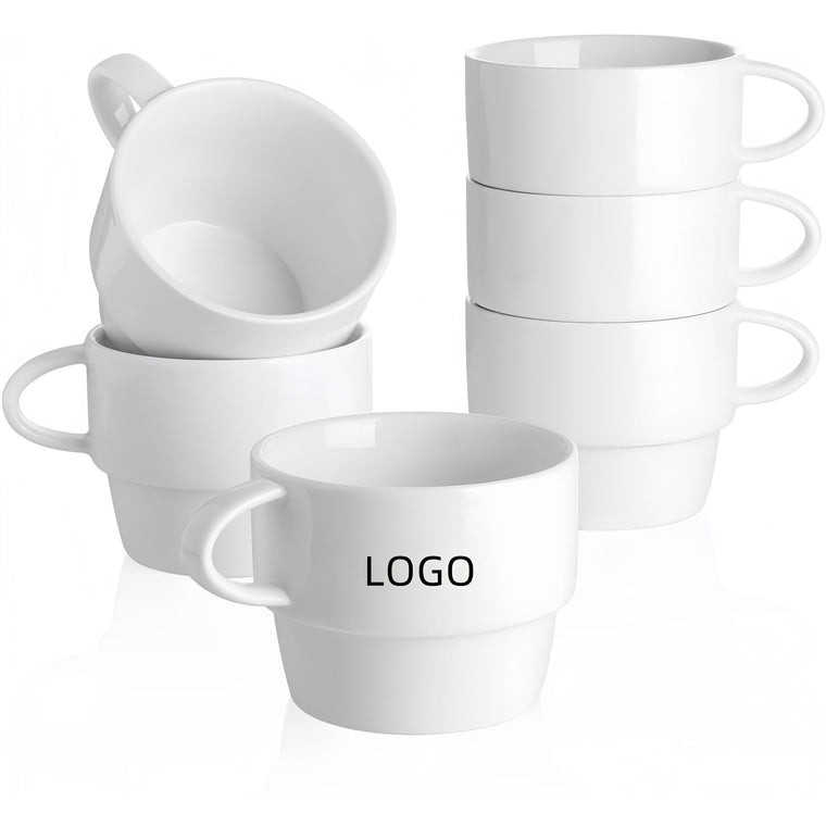 8oz Porcelain Novelty Stackable Latte Cups