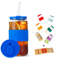 16 OZ Glass Mason Straw Cup With Lid