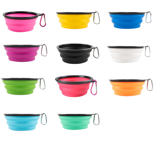 12Oz Custom Multi-Color Collapsible Pet Bowl With Keychain