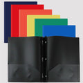 Durable Plastic Folder with 2 Pockets & Fasteners