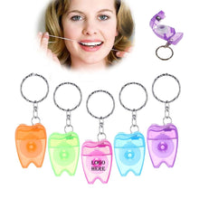 Tooth Shape Portable Key Chain Biodegradable Dental Floss