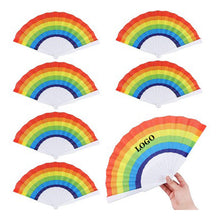 Rainbow Plastic Foldable Hand Held Fans