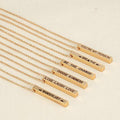 Stainless Steel 4 Sided Vertical Bar Necklace
