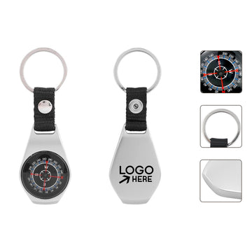 Handheld Alloy Compass With Key Chain