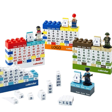 Cartoon Desktop DIY Building Blocks Permanent Calendar