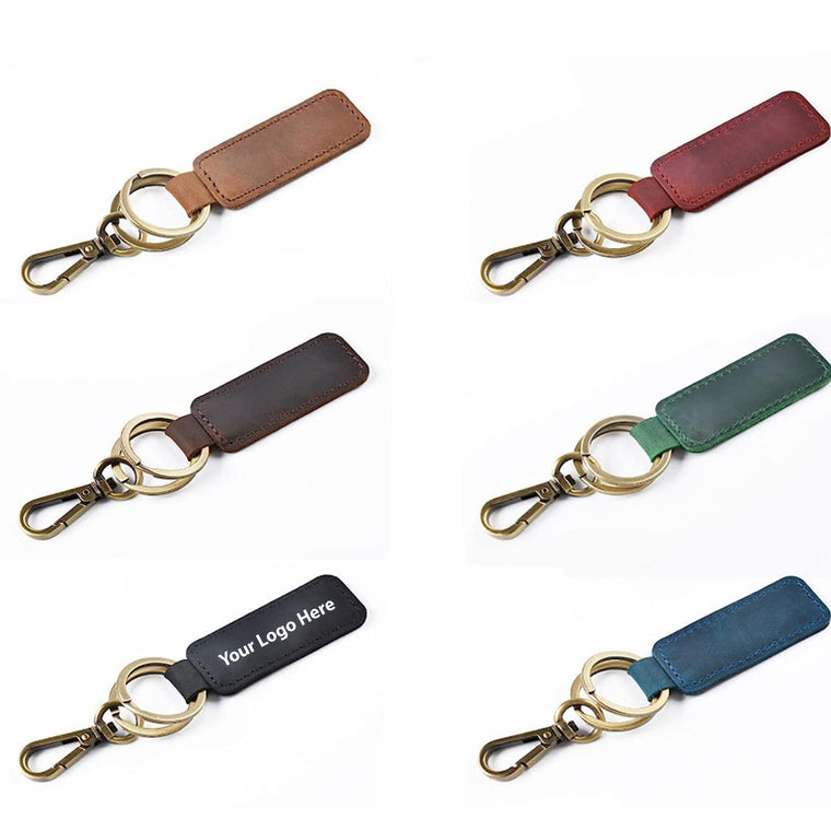 Vintage Faux Leather Keychain